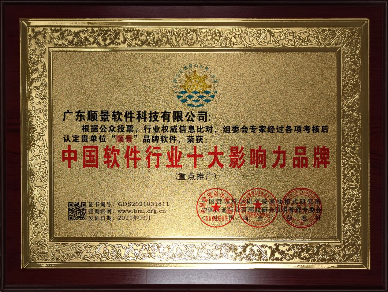 中國軟件行業十大影響力品牌